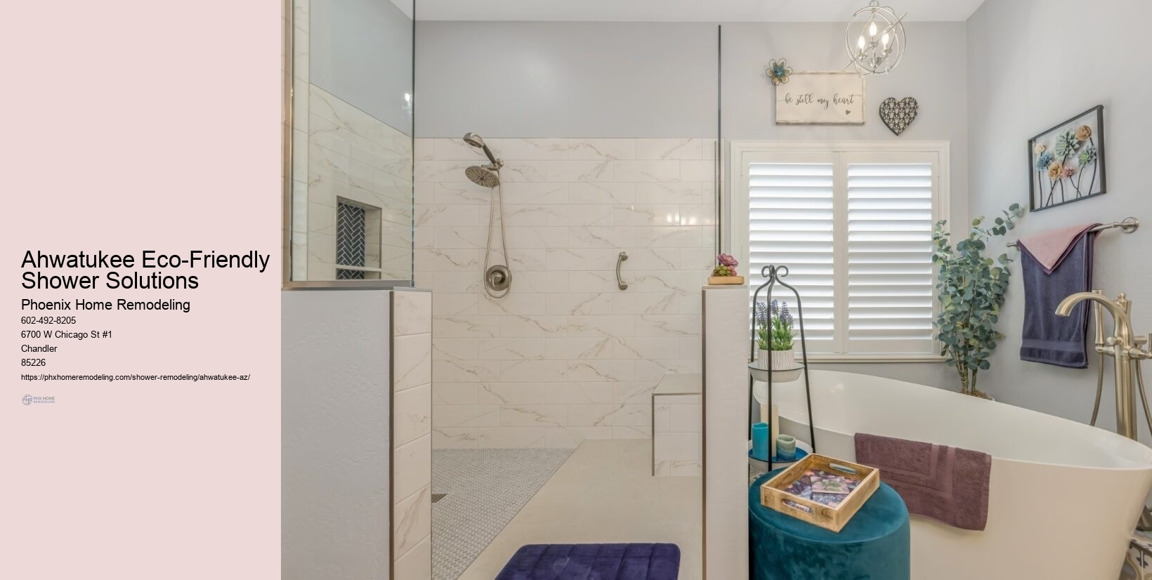 What shower customization options are available in Ahwatukee